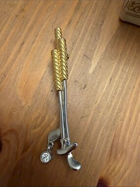 Golf Club Brooch Pin with Gold Accents by Liz Claiborne